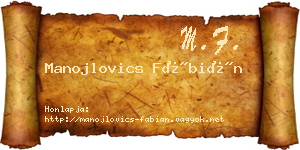 Manojlovics Fábián névjegykártya